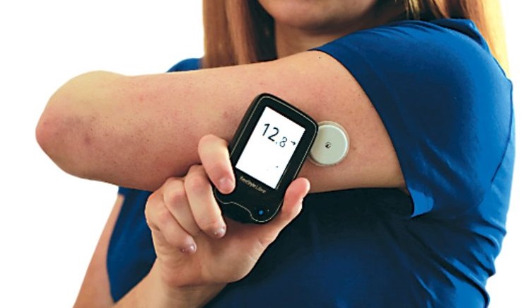 freestyle libre flash glucose monitoring system inserted